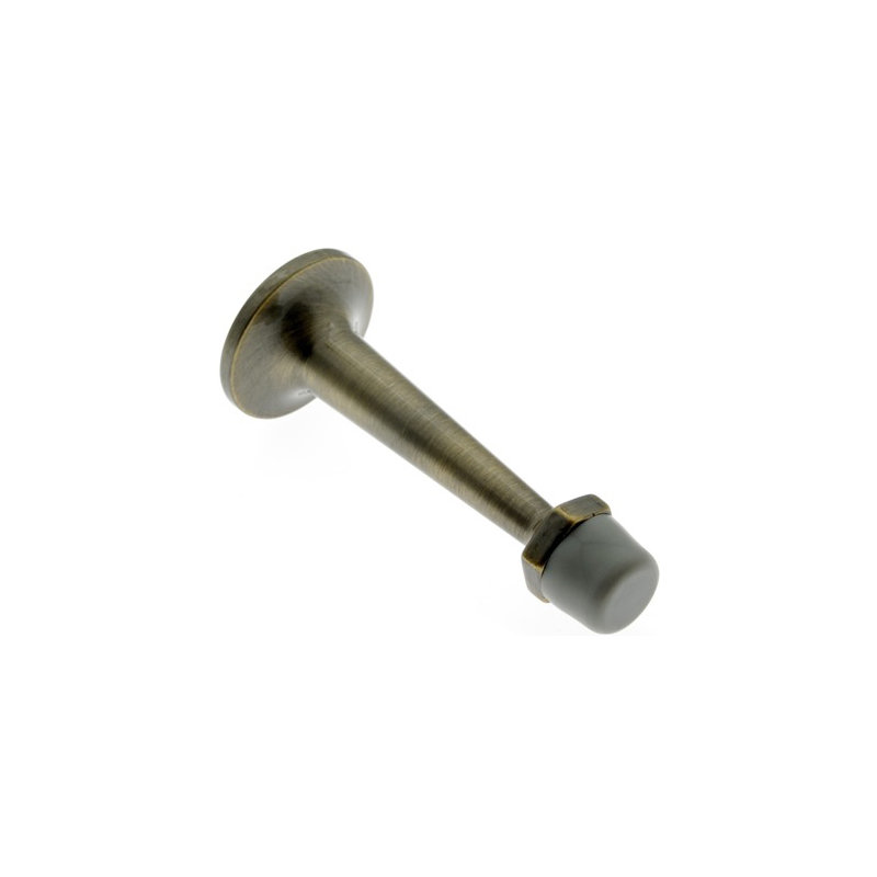 Solid Brass Baseboard Stop, Antique Brass