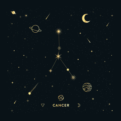 Cancer Constellation en or