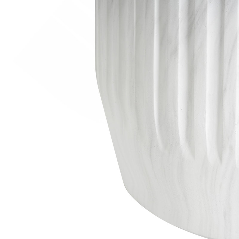 Table d'appoint d'extérieur sculptée Cicci, Blanc