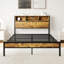 Cadre de lit moderne pour chambre à coucher, chambre d'amis, lit de chambre à coucher 1Pc avec tête de lit et station de charge-351976775