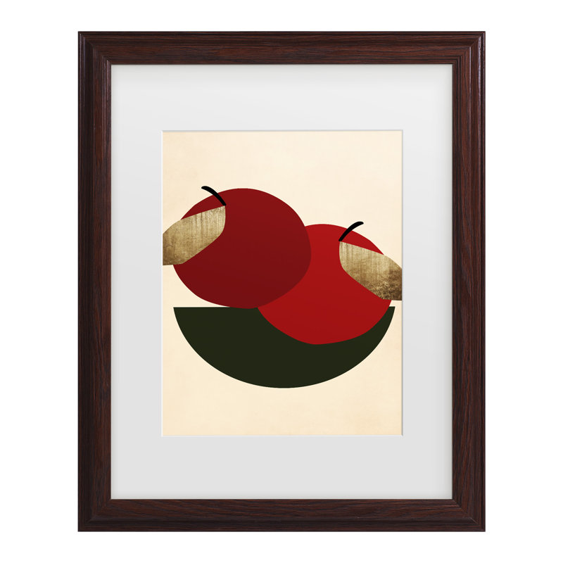 «Kubistika Two Red Apples Matted», art encadré, H 13,75 po x l 16,75 po
