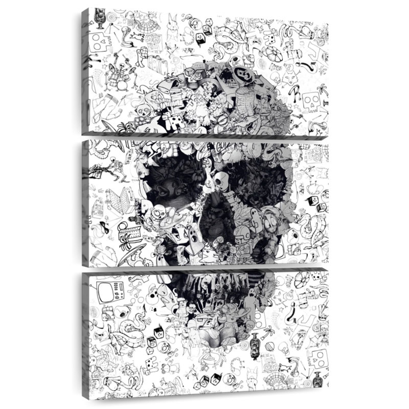 Kerner Doodle Skull, 38" H x 24" W