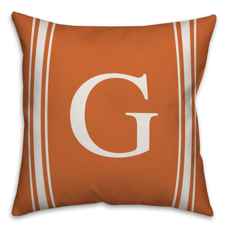 Striped Throw Pillow, G, Orange