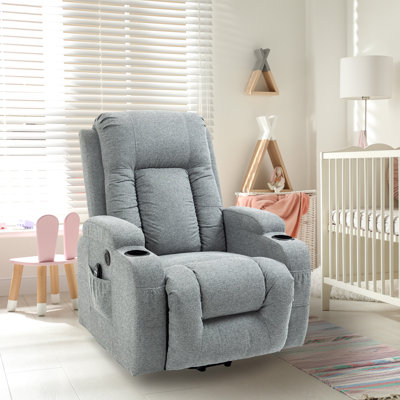 Bason High Back Recliner Chair with Massage, Warmth Heat and Lift Assist by Latitude Run