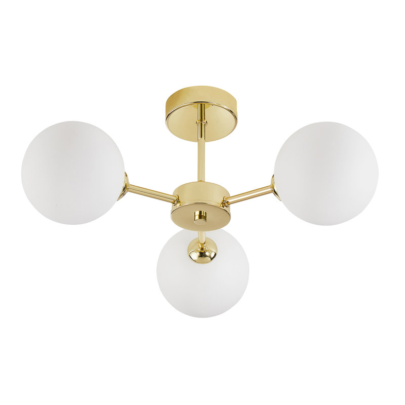 Semi Flush Mount, Polished Brass