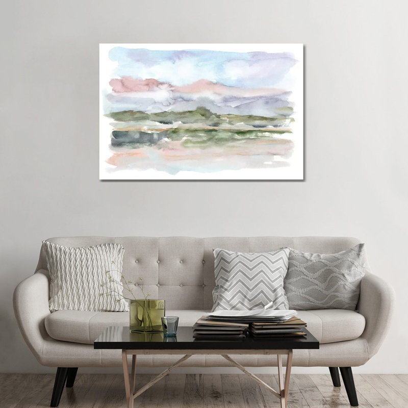 Reproduction d’art « Mountain Watercolor V » par Ethan Harper, Toile tendue, H 32 po x l 48 po x 1,5 po, Pas de tapis
