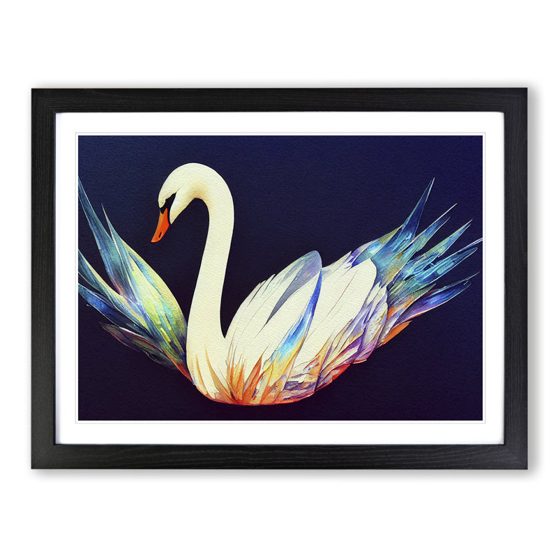 Magical Swan Vol.2 - Framed Print, Black, 25cm H x 34cm W x 2cm D