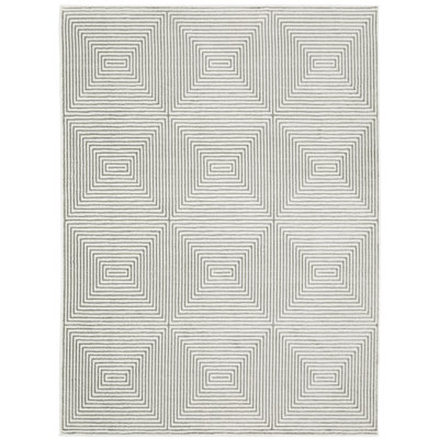 Tapis gris / blanc à motif géométrique deux tons Maitland