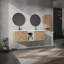 Meuble-lavabo mural avec lavabo et armoire latérale, portes à fermeture douce, armoire combinée