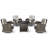 Aluel 7-Pieces Outdoor Wicker Rocking and Swivel Chairs & Fire Pit Table Conversation Set With Cushions-106907790