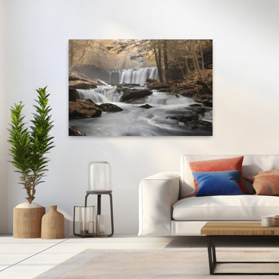 Golden Oneida Falls Abstract Contemporary Landscape Nature Art