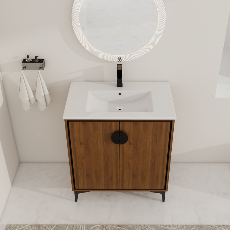 Dagnis 30.03'' Single Bathroom Vanity with Ceramic Top