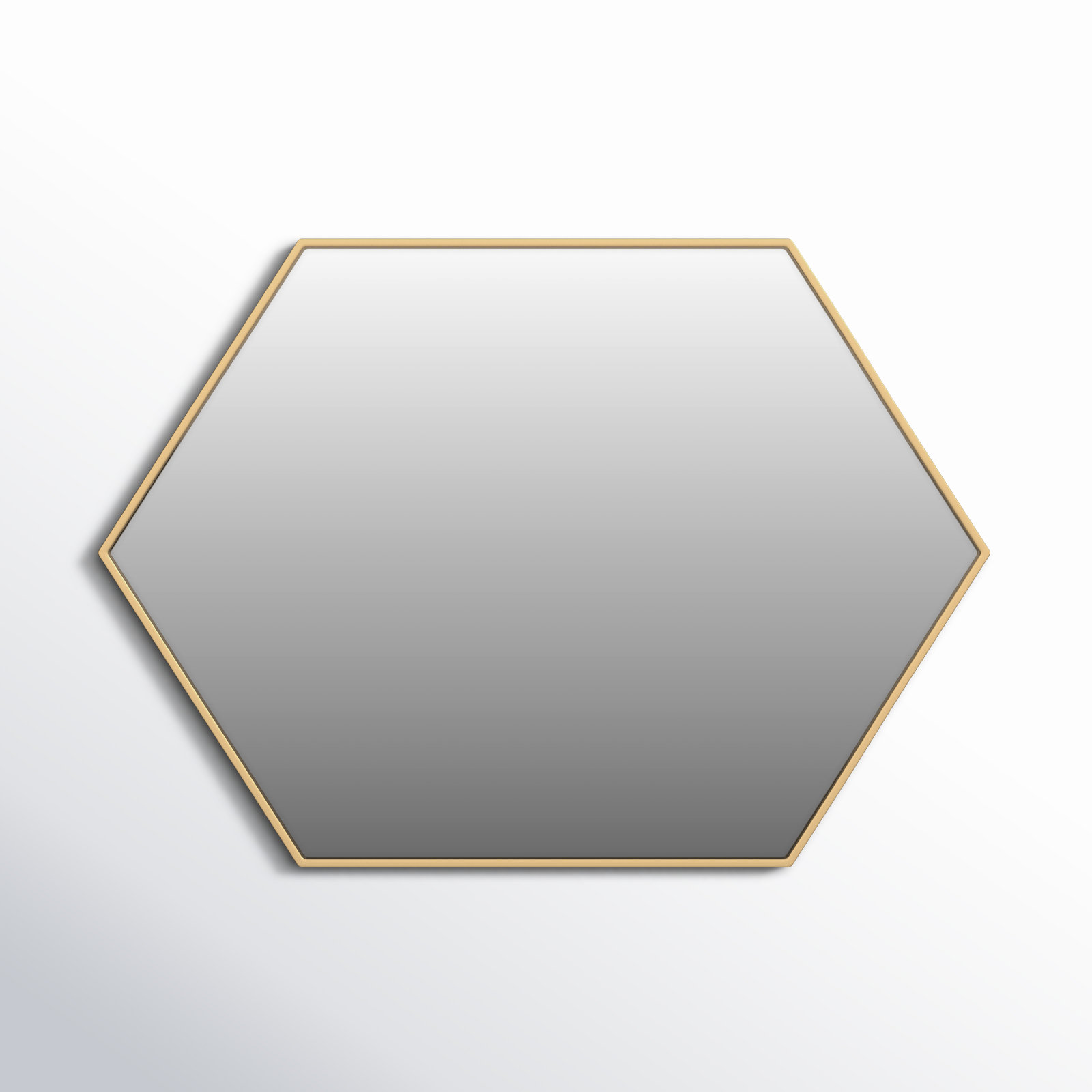 Sabine Metal Hexagon Wall Mirror, 34" H x 24" W, Brass