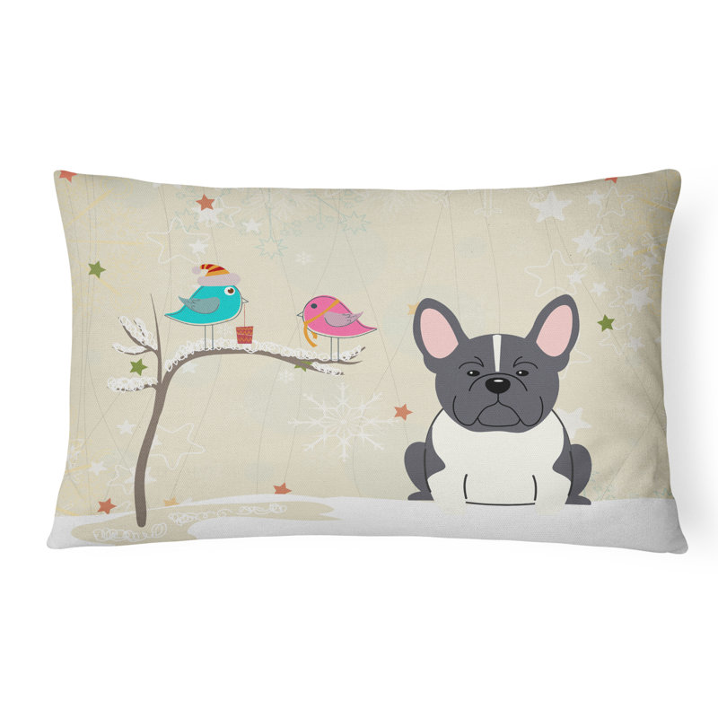 Coussin lombaire intérieur/extérieur christmas fait main, Noir / Blanc