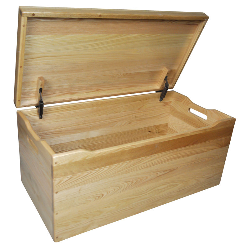Palmer Oak Blanket Chest, Natural Stain, 24 Inches, Oak Wood/Natural Stain