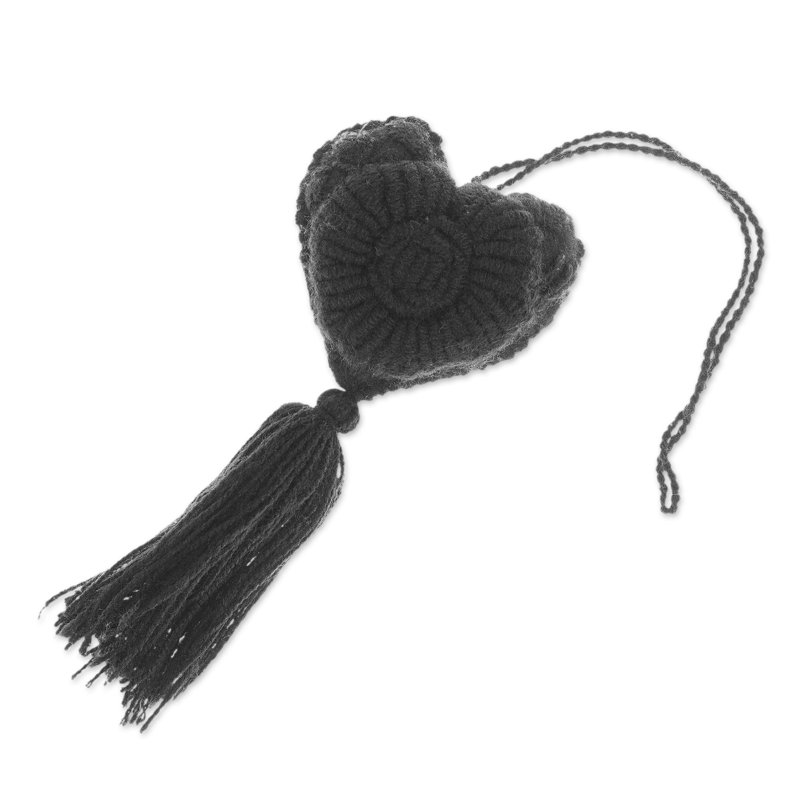 2.4'' Handmade Fabric No Theme Hanging Figurine Ornament, Black