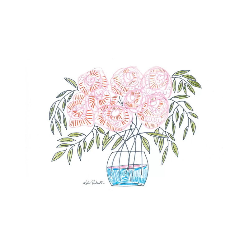 Flowers For Emma by Kait Roberts - Wrapped Canvas Gallery-Wrapped Canvas Giclée, 20.32 cm H x 30.48 cm W