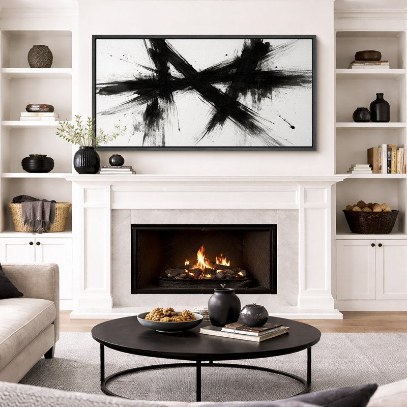 «Dark Forest», art abstrait, images de salon contemporain, impression sur toile encadrée, H 30 po x l 60 po x P 1,5 po