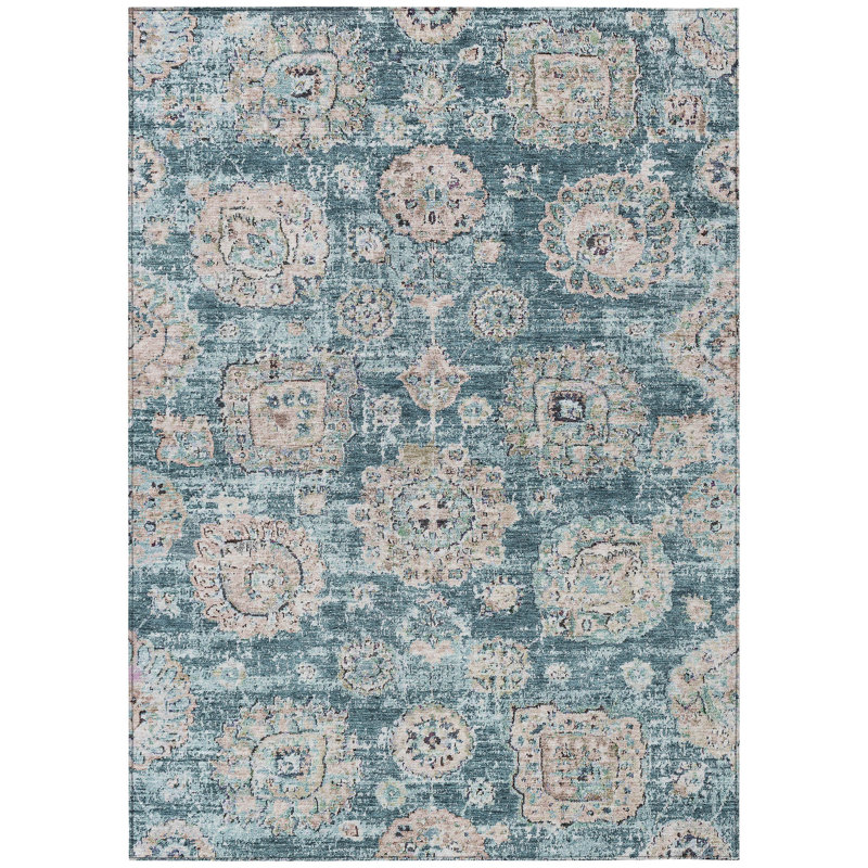 Ivayla Floral Indoor / Outdoor Rug, Rectangle 10' x 14'