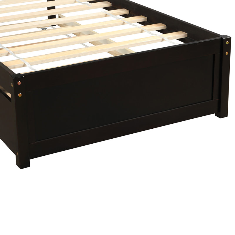 Structure de lit simple avec lit gigogne Antanasia, Espresso
