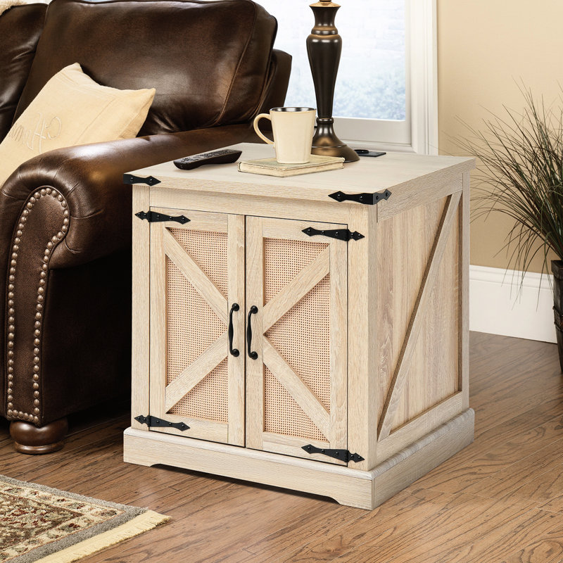 Table basse rectangulaire de 61 cm (24 pouces) avec charnières métalliques rétro, prises intégrées pour montres intelligentes, idéale pour le salon et le rangement.