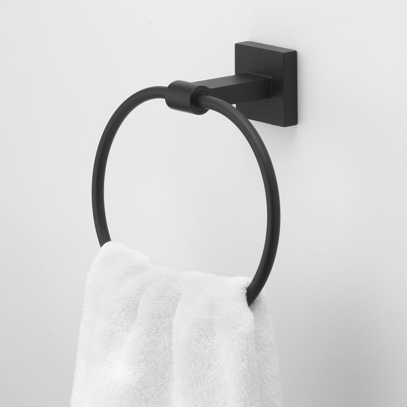 Ensemble de quincaillerie de salle de bain 4 pièces GlideRite Avalon - 9024-Kit-SQ, Noir mat