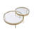 Wigfall Glam 3-Leg Round Nesting Table Set with Clear Glass Top in Gold