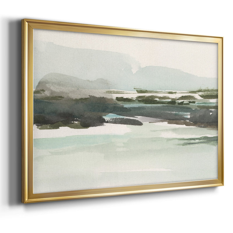Toile tendue avec cadre turquoise I Marsh, Or, H 18 po x l 26 po x P 1,5 po
