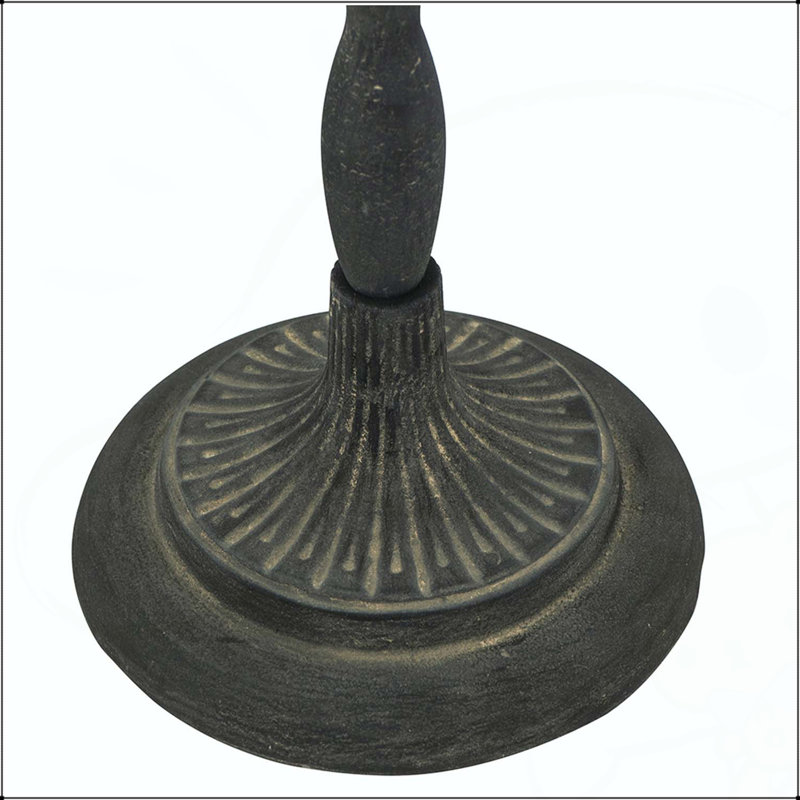 Table d'appoint D12x29,5 en fer noir avec plateau en bois brun festonné, polyvalente et élégante