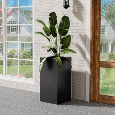 2PCS Premium Square Metal Raised Garden Bed & Planter Box For Indoor Outdoor Plants, Rustproof Freestanding Flower Pot For Patio, Balcony, Porch, And Garden Decor