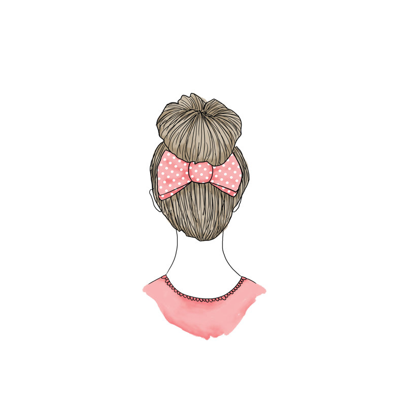 Top Knot with Bow - Painting Print, 122cm H x 81cm W, Wrapped Canvas