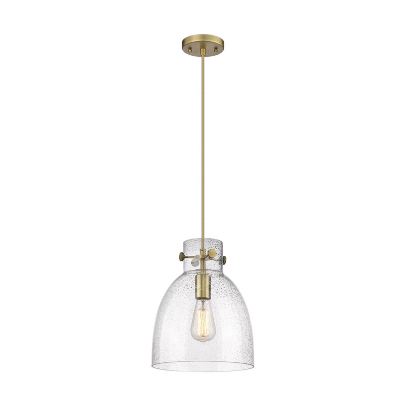 Luminaire suspendu à 1 lumière Badgett, Laiton brossé, Grainé
