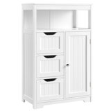 Brigit Free-Standing Bathroom Cabinet with Adjustable Shelf, 3 Drawers and a Niche