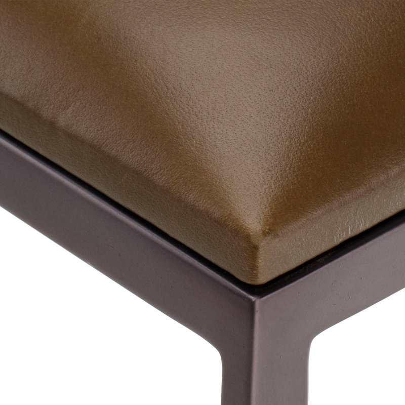 Tabouret de comptoir en cuir Bradbury, truffe, Truffe