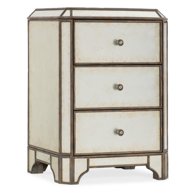 Arabella Mirrored Three-Drawer Nightstand