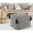 18" Gray 100% Cotton Ottoman