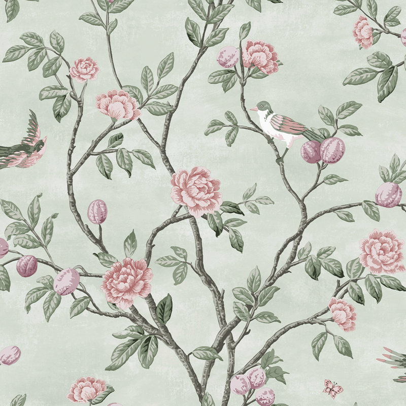 Laura Ashley Eglantine Wallpaper Roll, Eau de Nil