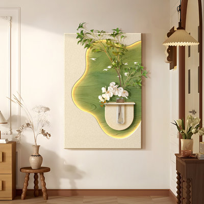 Beige Modern Manufactured Wood Sandstone Wall art