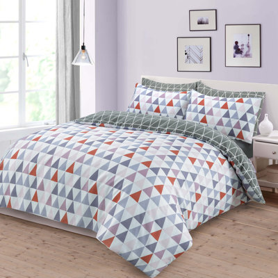 Lund Geometric Shapes Duvet Cover Set with Pillowcases Included