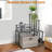 Litter Box Enclosure Cat Tree with 6 Storage Shelves and Pullable Carring Tray-581280013