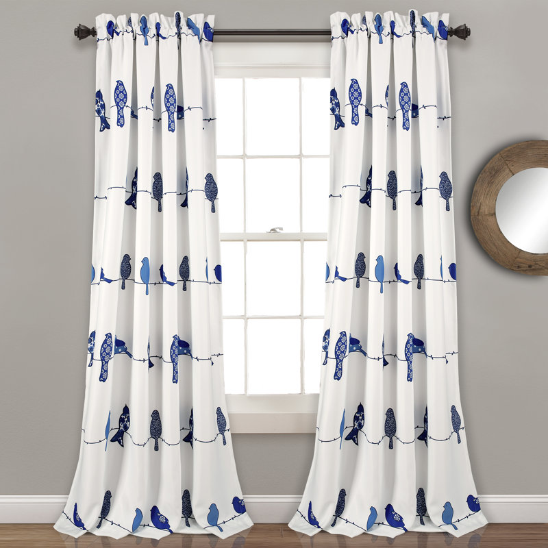 Paire de rideaux obscurcissant et isolant avec passe-tringle, Bleu marine, L 52 po x L 95 po
