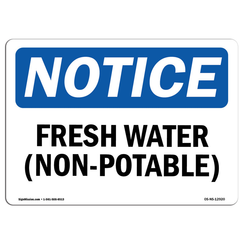 Enseigne d'eau douce non potable