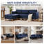  Canapé rembourré en similicuir de 95 po de style Mid-Century-1327077208