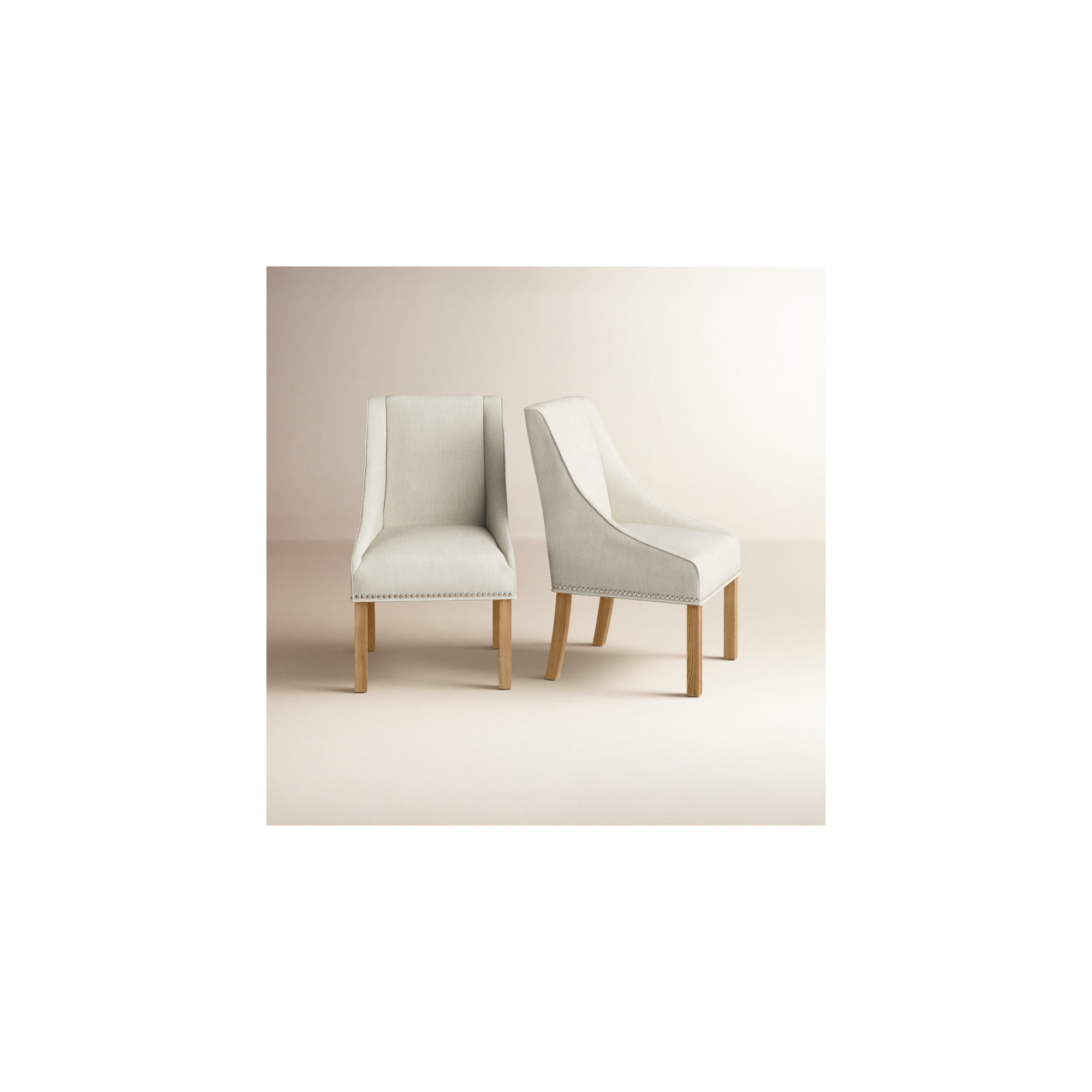 Sorrento Linen Upholstered Arm Chair, Weathered Oak, Beige