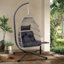 Fauteuil suspendu d'extérieur avec support, chaise pivotante en osier-90801663-90801662
