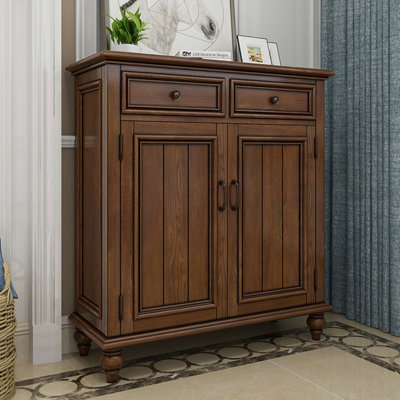 Walnut Solid + Manufactured Wood Shoe Storage Bench