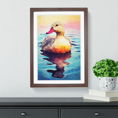 Duck Geometric - Single Picture Frame Print on Wood