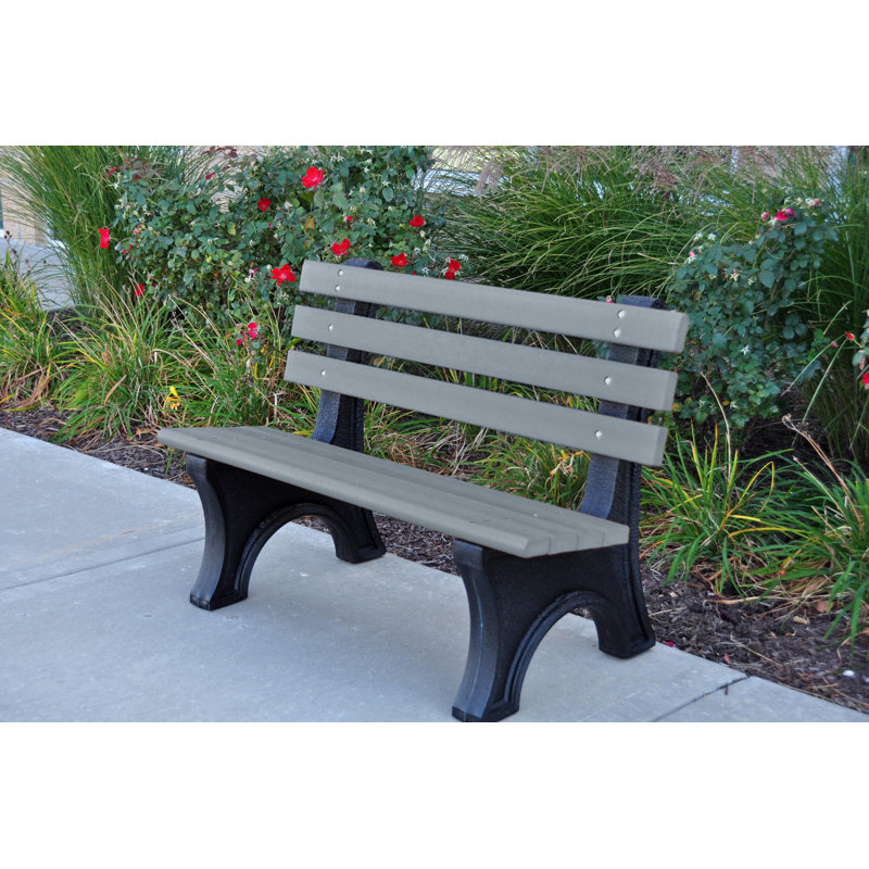 Banc de parc en plastique recyclé Wetzel, Elite, 4', Gris