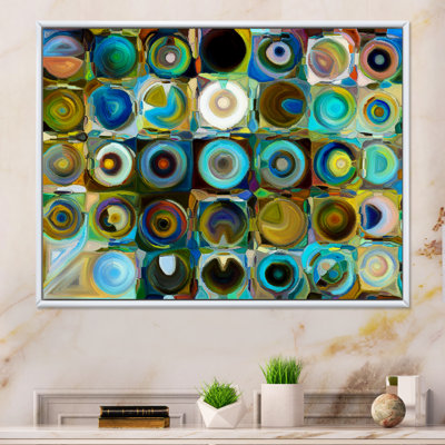 «Colorful Colorful Green and Turquoise Element», reproduction sur toile flottante