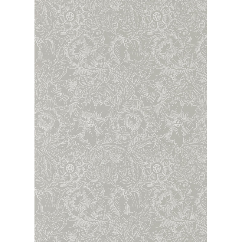 Pure Poppy Wallpaper, Dove/Chalk